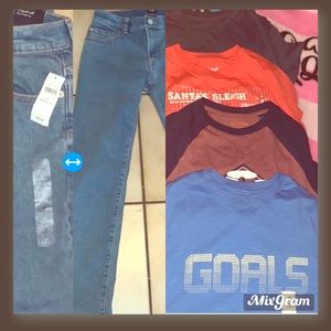 (Bundle) 4 Tshirts 👕 with 1 pair of gap jeans
